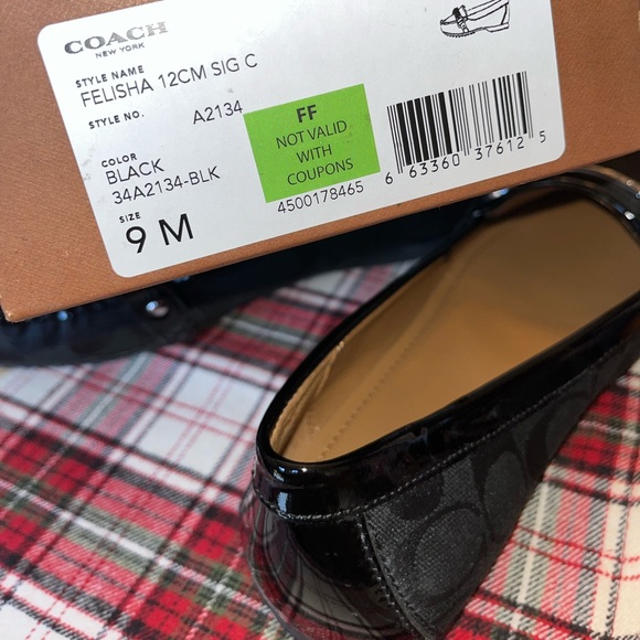 Coach Felisha Black signature C Loafers Size 9M WITH BOX! NEW!! - Picture 2 of 5